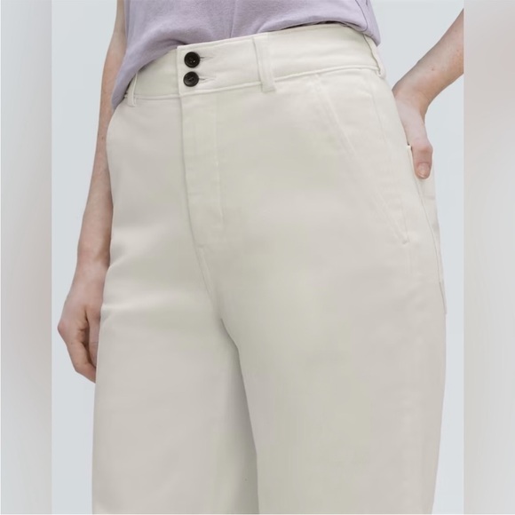 NEW WITH TAGS Everlane Bone The Organic Wide-Leg Pant in Size 4 - Picture 4 of 10